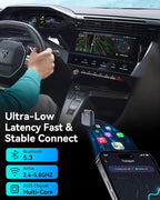 Burnt Sugar Wireless Carplay Adapter for iPhone 2026 Upgraded, Ultra-Mini USB for Apple Car Play Convert Wired to Wireless, Stable Low-Lag GPS Plug & Play for iOS 10+ & Cars from 2016+ (Bright Gray)