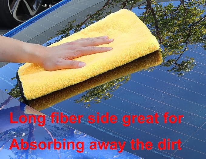 Simple Houseware Professional Grade Microfiber Towels for Car, 16" x 24", 6 Pack, 440 GSM