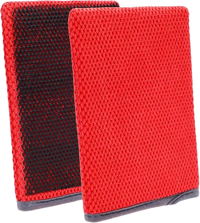 2 Pack Clay Mitt for Car Detailing - Clay Bar Glove Removes Grime, Iron Fallout & Contaminants from Paint, Glass, Wheels - Reusable Auto Detailing Mitt