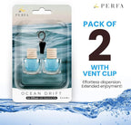 Ocean Fresh Car Air Freshener | Long Lasting Hanging Car Freshener with Vent Clip | New Car Fragrance, Slow-Release Aroma Technology, Adjustable Scent Intensity | Scented Interior Diffuser by Perfa
