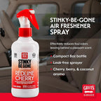 Griot's Garage Stinky-Be-Gone Redline Cherry Air Freshener Spray – Odor Remover for Cars, Trucks, and SUVs on Carpets, Floor Mats, and Under Seats, 8oz