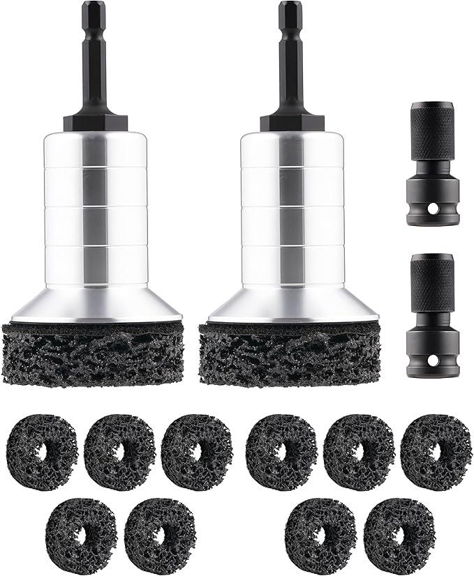 2Pcs Wheel Brake Hub Cleaning Disc,Hub Cleaner Resurfacing Tool Brush Iron for Dust Remover Wheel Stud Cleaner Automotive Tools Fits Power Drill or 1/2" Impact Driven Wrenches for Cars,Nuts,Motorcycle