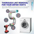 BlueStars 60-Feet Dryer Vent Cleaner Kit with Drill Attachment — Flexible Lint Remover Brush, Extends Up to 60 ft, Works with or Without Power Drill
