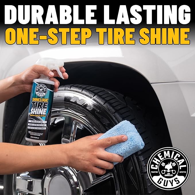Chemical Guys ShineLogic Tire Shine Safe for Cars, Trucks, Motorcycles, RVs & More, Includes WonderWave Applicator Kit, 20 fl oz, 2 Pack