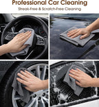 KitchLife Microfiber Cleaning Cloth Roll, 100 Pack - Tear-Away Microfiber Paper Towels, Lint-Free, Reusable, Washable for Kitchen, Car, Dishes, and Sensitive Surfaces (Dark Gray)