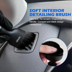 5PCS Car Detailing Brush,Boars Hair Detailing Brush Set, No Scratch,Ultra Soft for Interior and Exterior Car Cleaning, Dashboard, Leather Seat,Air Vents Wheels,Tires