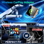 Wireless CarPlay Adapter 2026 Upgraded, 2-in-1 Adapter Converts Wired to Wireless Dongle, 5GHz WiFi Auto-Connection, Plug & Play for Cars with Factory Wired CarPlay/Android Auto (Orange)