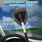 Baderke 9 Pcs Car Windshield Cleaner Tool Kit with with Extendable Handle, Microfiber Towel Pads, Sponge, Ventilation Brush, Empty Spray Bottle for Auto Glass Wiper Suvs Rvs & Home Windows(Grey)