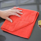 CARCAREZ Premium Microfiber Detailing Towels, 340 GSM Lint Free Car Buffing Waxing Polishing Drying Towels (6, Red, 16x16 Inch)