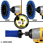 Drillbrush Boat Detailing Kit for Cordless Drill - Power Swimming Pool Tile Cleaner Brush Set - Crevice Cleaning Brush for Electric Drill - Small Power Scrubber for Grout - Spin Scrubber Attachment