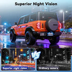 Mirror Dash Cam 4.5 Inch Rear View Mirror Camera 1080P Front and 480P Rear View Dual Cameras with 32G Card, Motion Detection, Night Vision, Parking Assistance, Loop Recording，Exposure Adjustment