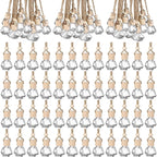 210Pcs 8ml Hanging Car Air Freshener Diffuser Empty Clear Glass Essential Diffuser Oil Aromatherapy Fragrance Perfume Pendant Glass Vials with Wooden Caps Hanging String Car Diffuser Bottles