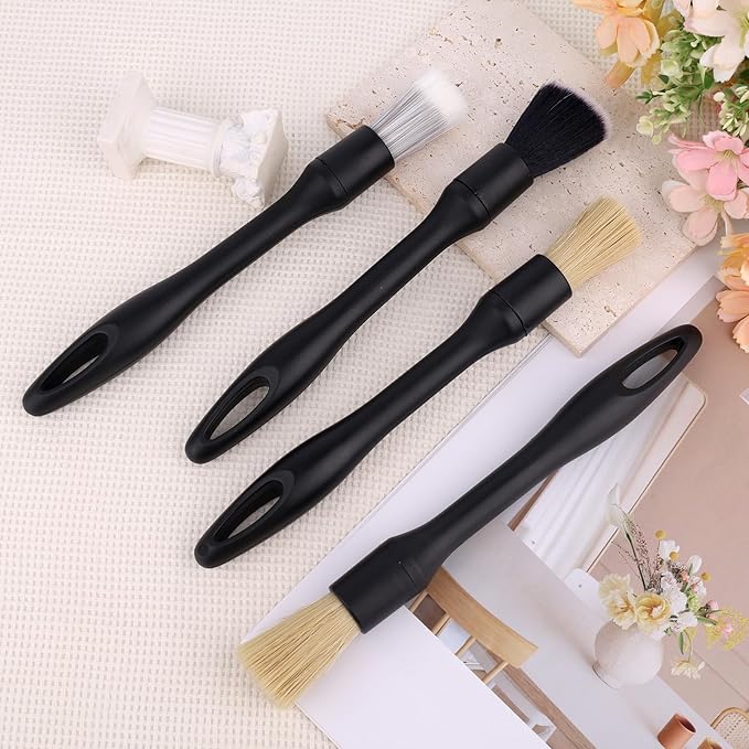 6pcs Car Detailing Brush Set, Soft Medium and Hard Bristle Automotive Cleaning Brushes Multi-Use Car Interior Detail Dust Brush Tools for Auto Truck SUV RV Motorcycle Leather Exterior