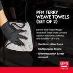 Griot's Garage PFM Terry Weave Microfiber Towel for Car Cleaning, Drying and Polishing, Vehicle Detailing, Scratch-Free, 16” x 16”, Set of 2, 55586
