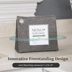 Moso Natural Air Purifying Bag 300g (10.58oz) Premium Bamboo Charcoal Odor Absorber for Home & Pet | Closet Odor Eliminator & Small Room Deodorizer | Charcoal Bags Last 2 Years | Unscented (3 Pack)