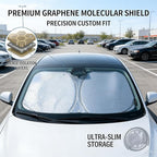 Graphene Car Sun Shade for Peugeot e-Partner 2021-2026, Blocks UV Rays, Actively Dissipates Heat, Odorless and Easy to Fold Grey_L