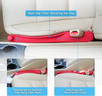 Givifive Car Seat Gap Filler Set of 2, 3IN1 Seat Side Gap Filler Plug with Storage Slot & Hook Function, Soft Foam Universal Fit Car SUV Truck Fill Gap Between Seats Console Organizer (Narrow Red)