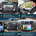 4G+64G Car Radio Stereo for Toyota Highlander 2008-2013, Wireless Carplay&Android Auto with Android 12 Support Bluetooth/Voice Control/GPS/WiFi/Back-up Camera/SWC/FM, 10.2 Inch IPS Touch Screen