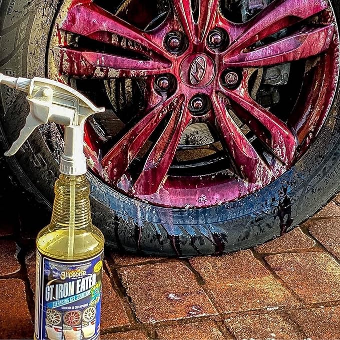 Gliptone GT Iron Eater pH Neutral Wheel Cleaner Gel, Fast Acting, Color Changing Formula for Safe and Powerful Brake Dust & Iron Deposit Removal, Acid-Free Surface Contaminant Remover, 32 Fl Oz