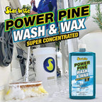 STAR BRITE Power Pine Wash & Wax - Concentrated Marine Grade Formula for Boats, Cars & More - Clean, Shine, UV Protect & Shed Stains in One Step