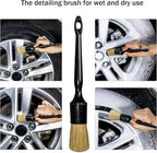 Car Detailing Brushes Set for Cleaning Car Wheel Rim, 3 Pack Automotive Cleaning Brushes Set Wet & Dry Use Scratch Free for Interior Exterior, Leather, Emblem, Wheel, Tire Nut