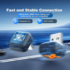2 in 1 Mini Android Auto and Wireless CarPlay Adapter Convert Factory Wired to Wireless Dongle, Compact Size USB CarPlay Wireless Stick AAndroid Auto Adapter for iOS 12+/Android No Delay