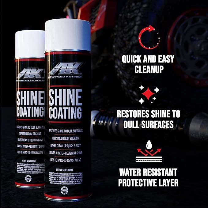 Advanced Kotings High Gloss Shine Coating Spray | Revives Dull Surfaces, UV Protectant, Vinyl, Rubber, Plastic, Easy Off-Road Clean-Up, ATV, UTV, Dirt Bikes & Surfaces | Net Weight 12oz - 4-Pack