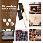 Tioncy 24 Pieces Wooden Dust Brush Bulk Hand Broom Bench Soft Bristle Cleaning Outdoor Furniture Brushes with Long Wood Handle for Cleaning Car Bed Sofa Fireplace Couch Clothes