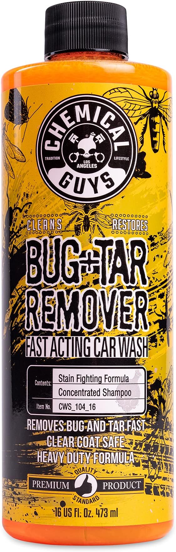 Chemical Guys CWS_104_16M Car Wash Starter Bundle - Concentrated Bug and Tar Remover Car Wash Soap, 16 oz + Green Chenille Wash Mitt (2 Items) Works on Cars, Trucks, SUVs, RVs & More