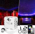 CHINLY 32w Twinkle 1000pcs 0.03in 16.4ft Bluetooth RGBW LED Fiber Optic Star Ceiling Light, APP/Remote Music Mode Headliner Light Kit+Adapter+Cigarette Lighter+10 Crystals, for Headliner/Home Theater