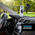Nite Ize Steelie Windshield Mount - Phone Holder for Car Windshield - Alternative to Car Dashboard & Vent Phone Mounts - Compatible with Steelie Magnetic Mounting System - Black