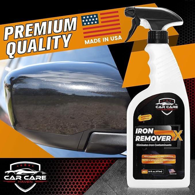 Car Care Iron Remover X, Car Detailing Iron Rust Remover-Wheel, Paint, Ceramic-Cleaner-Car Cleaner Exterior Care Products, Colorless Rim Cleaner, Decal Remover-Use Before Clay Bar (128 Fl Oz Gallon)
