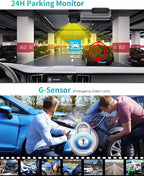Dash Cam Front and Rear, 4K/2.5k Full HD 3 Channel Dash Camera for Car, Included 32G Card Dashcam, Built-in WiFi GPS, App Control, 3.18’ IPS Screen, Night Vision, Wide Angle, WDR, 24H Parking Mode