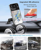 Car Phone Holder for Pop Socket, Dashboard Socket Grip Car Mount Dual Adhesive Base for Any Surfaces, Dash Sockets Phone Mount for Car, Works for iPhone Samsung All Smartphones with Pop Grip