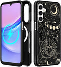 for Samsung Galaxy A16 5G Phone Case - Compatible with MagSafe Women Girls Cute Magnetic Protective Cover Girly Kawaii Aesthetic Sun Moon Heavy Duty Shockproof Design for Samsung A16 5G Case
