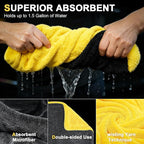 SMINDER 1400 GSM Car Drying Towels Car Detailing– XXL Microfiber Towels for Cars, Trucks (48" x 24"), Ultra-Absorbent, Streak-Free, Scratch-Free, No Water Spots, Double-Twist Pile & Edgeless Design