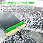 62'' Car Wash Brush with Long Handle, Scratch-Free Soft Bristles Sturdy Car Wash Mop, Complete Cleaning Brush Kit Wash Mitt Towel Windshield Squeegee Wheel Tire Brush for Car Truck RV Green