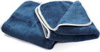 Maxshine 16”x24” Universal 3-Pack Dark Blue Microfiber Towel - 600GSM Ultimate Crazy with Silver Silk Border - Rinse-Free, Scratch-Free Drying Towels for Cars - Perfect for Car Detailing