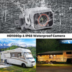 Truck RV Camera System with CarPlay & Android Auto,10'' Touch Screen Monitor with Recording & Voice Control & Navigation, 2 HD1080P Wired Rearview Backup Camera for Semi Trucks, RVs, Trailers