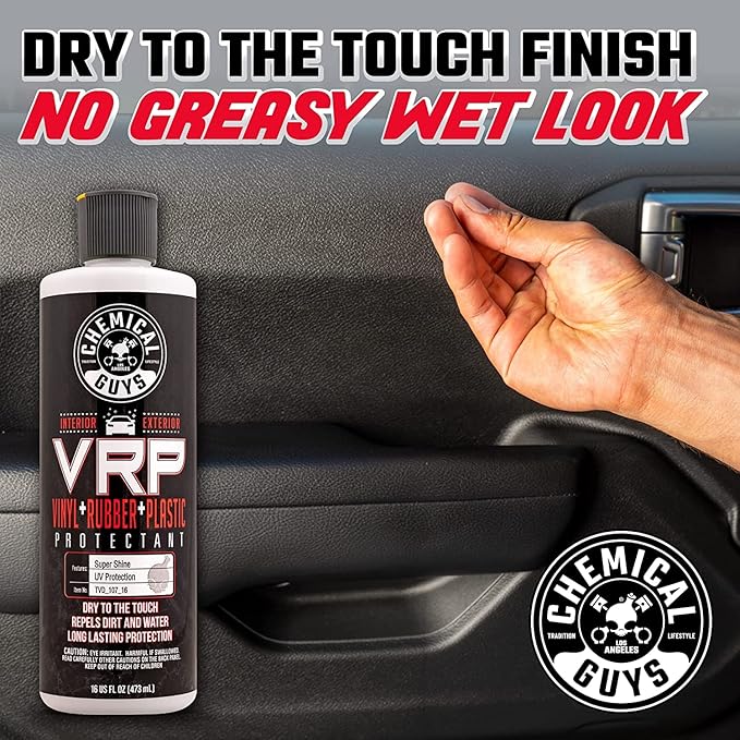 Chemical Guys VRP Vinyl, Rubber, and Plastic Dressing - Tire Dressing, Non-Greasy, Dry-to-the-Touch Shine for Tires, Trim, and More, Safe for Cars, Trucks, SUVs, RVs & More - 16 oz (Pack of 3)