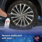 AIM Chemicals Brake Away Non-Acid Wheel & Tire Cleaner - Heavy Duty Degreaser & Engine Cleaner - Removes Brake Dust, Grease, Grime, Aluminum Brighteners - Ideal for Cars, Boats, RVs & Equipment, 5 Gal