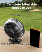 BOYISEN 2-Pack Magnetic Golf Cart Fan with Misting, 12000mAh Battery Operated Portable Fan 4 Speeds, LED Lantern, Universal Fit for EZGO Club Car Yamaha, Cruise Ship Accessories Travel Essentials