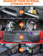 Savadicar 4 Pack Center Console Organizer, Interior Storage Accessories for 2011-2018 Jeep Wrangler JK JKU, Maximize in-car Space with ABS Storage Kits, Black