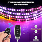 10L0L Golf Cart Underglow LED Light Kit, 4PC Flexible Neon Strip Lights with 14 Modes, Music Sync, Waterproof Remote Control Underbody Glow for EZGO, Club Car, Yamaha