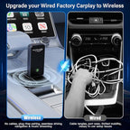 Wireless CarPlay Adapter for Apple iPhone - Convert Factory Wired to Wireless CarPlay Dongle, Plug & Play for iOS 10+ & Wired CarPlay Cars 2016+, USB & Type-C Port