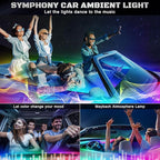 Dreamcolor Acrylic Interior Car LED Strip Light with Wireless APP, Dual Zone RGB 22 in 1 with 175 inches 600 LEDs Fiber Optic Ambient Lighting Kits, Music Sync Neon LED Strip for Car Accessories