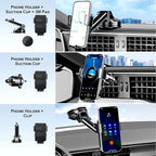 3 in 1 Wireless Car Charger, Phone Holders for Your Car 15W Fast Charging Auto Clamping, Car Phone Mount for iPhone 17 16 15 14 13 Mini Pro Max XR, Samsung Galaxy S25 Ultra S24 S23 S22 S21