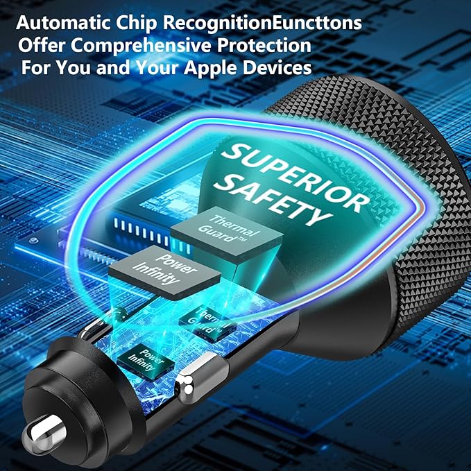 Car Charger USB C, KYOHAYA 2Pack 90W 4-Port Dual USB-C & USB-A Power Cigarette Lighter Adapter PD/QC3.0 Type C Car Charger Fast Charge for iPhone 17 17 Pro 16 15 14 13 12 11/Galaxy S26 S25/Pixel/iPad