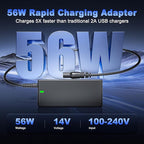 56W 14V Fast Charger Compatible with GB70 GB150 GB250+ GB251+ GB500 GB500+ Lithium Jump Starter Battery XGC4 XGC Power Adapter Cord