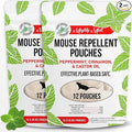 Mighty Mint Mouse Repellent Pouches – Peppermint, Castor Oil & Cinnamon Formula – Natural Indoor Deterrent for Mice and Rodents – Plant-Based, Long-Lasting Protection – 12 Count (Pack of 2)